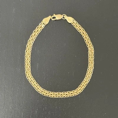 Vintage GMG Italian 14k Gold Bracelet Bismark Mesh Chain 7.5" Long - Image 1 of 4