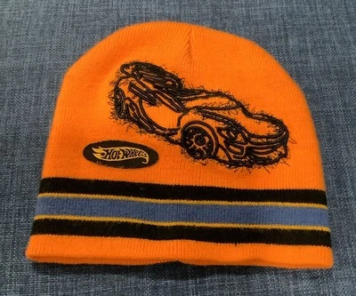 Hot Wheels Racing Club Beanie Winter Hat Blue Red Boys Knit Mattel - Image 1 of 4