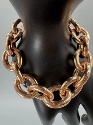 Bronze Milor Rose Gold Plated Chunky Cable Link Magnetic Clasp Bracelet 6.5” - Image 1 of 4