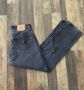 Jeans negros desteñidos vintage años 90 EE. UU. Levi's 501 0660 talla real W32 L30,5 - Imagen 1 de 19