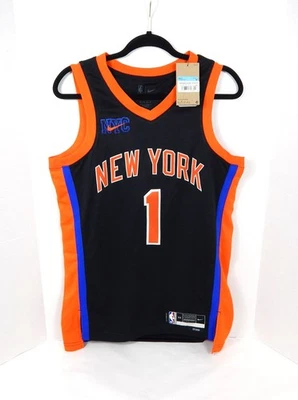 Camiseta deportiva negra Nike 44 2022-23 para hombre New York Knicks Obi Toppin #1 Swingman Foto 1 de 4