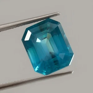 Natural Fine Blue Green Parti Sapphire Loose Radiant Cut Gemstone 14 Ct -13x11MM - Picture 1 of 4