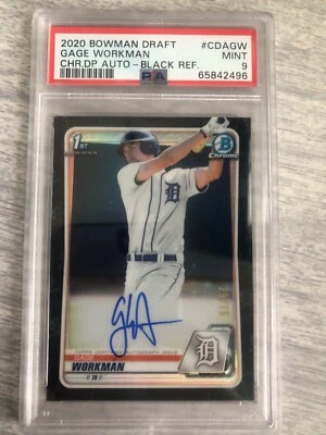 2020 Bowman Draft Chrome Black Refractor 29/75 Gage Workman PSA 9 MINT Auto - Image 1 of 4