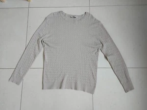 Gianni Feraud Cable Crew Long Sleeve Lightweight Knit Sweater Size XL Grey Putty - Picture 1 of 5