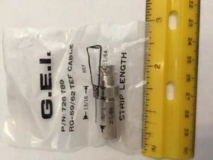 Paquete de 5 conectores de cable tef 726t89 rg-59/62 para cable de teflón gei twist on BNC - Imagen 1 de 2