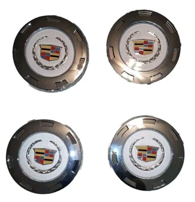 2007-2014 CADILLAC ESCALADE 22" WHEELS CHROME CENTER HUB CAP 4-PC COLOR 9597355  - Image 1 of 4