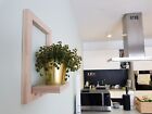 Wooden Wall Shelf Natural Beech Stand for Flowers Books Pictures