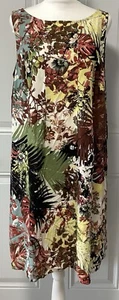 J.Jill Multicolor Tropical Floral Sin Mangas Tiene Bolsillos Talla Pequeña Grande - Imagen 1 de 12
