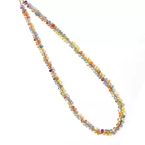 Precious Gemstone faceted Drop Multi Sapphire Colorful necklace Loose Beads - Picture 1 of 4