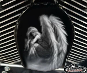 Harley Davidson Custom Horn cover Touring Dyna Softail Sportster M8 ANGEL - Picture 1 of 1