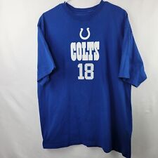 Reebok Peyton Manning 18 Colts Football Blue Short Sleeve T Shirt Men's Large