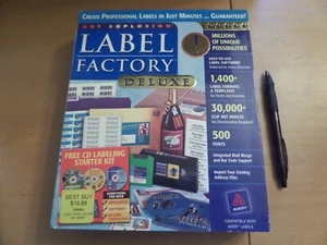 Label Factory Deluxe + Box & Manual 2 CD Set Windows 95 98 NT 2000 ME or XP - Picture 1 of 7