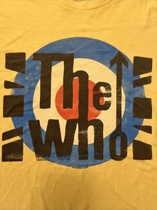 Vintage Official THE WHO Logo Concert Tour Shirt Large Male Gender Sign Bullseye - Picture 1 of 5