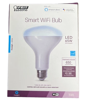 Feit Electric BR30/950CA/AG 8W 5000K 650 Lumens Daylight Alexa Google Smart Bulb - Image 1 of 2