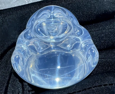 Top Quality Lab-Created White Star Sapphire Maitreya Buddha Sapphire Pendant - Image 1 of 4