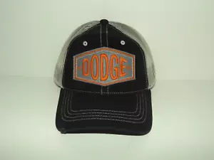 Dodge Trucker Adjustable Snapback Hat Mesh Distressed Bill Embroidered Logo New - Picture 1 of 6