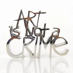 MR BRAINWASH Art Is Not a Crime (Silver) Limited Sculpture #d HAND SIGNED COA - Picture 1 of 3
