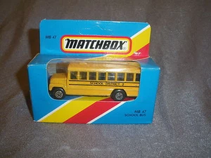 310B Vintage 1981 Matchbox MB 47 Autobus Scolaire Bus School District 2 USA 1:76 - Foto 1 di 4
