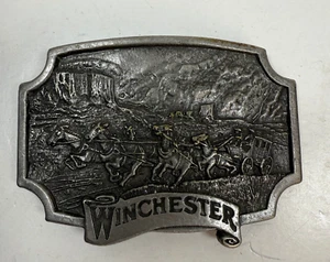 Winchester Belt Buckle Vintage 1975 Heavy Pewter Olin *BROKEN* - Picture 1 of 9