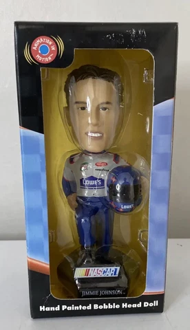 Jimmie Johnson Hand Painted Bobble Head Doll Nascar Collectible Series New Boxed Cover