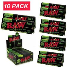 New 10 PACKS RAW BLACK ORGANIC HEMP Rolling Papers  1 1/4 Size 50 leaves each