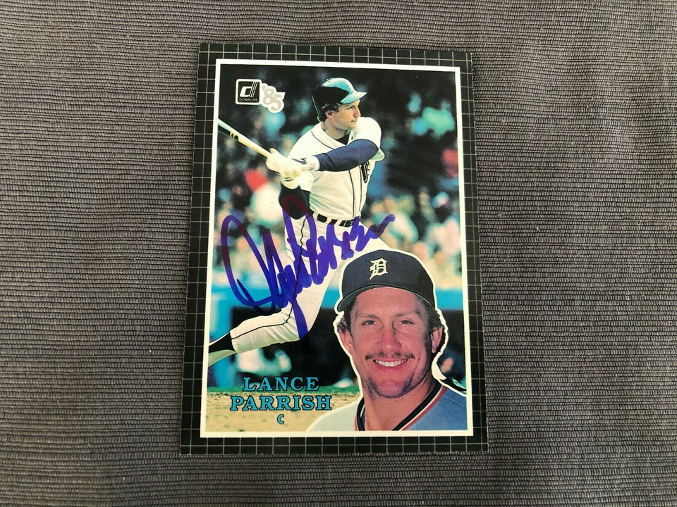 1985 DONRUSS JUMBO ACTION ALL-STARS LANCE PARRISH AUTOGRAPH CARD DETROIT TIGERS  - Image 1 of 1