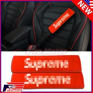 Red Super Box Universal Seat Belt Cover Shoulder Pad Cushion Safe Protector @ - Picture 1 of 2