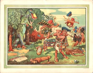 1925 PERILS OF EARLY GOLF antique art print PREHISTORIC GOLFING Walter R. Duff - Picture 1 of 1