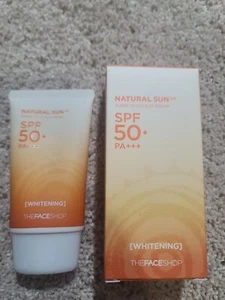 THE FACE SHOP Natural Sun AQ Super White Sun Cream, 50 ml *Brand New* - Picture 1 of 4