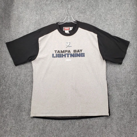 Tampa Bay Lightning T-Shirt Mens 2XL XXL Gray Face Off Short Sleeves NHL Hockey Cover