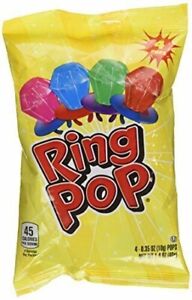 Bazooka Ring Pop Candy 0.35 Each, 4 Per Bag