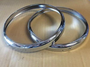 TRIUMPH 1300 NEW CHROME HEADLAMP RIMS X 2 FREE UK POST - Picture 1 of 3