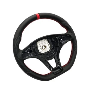 REVESOL 3D Red Ring Leather Steering Wheel for 2015-2018 Mercedes W205 C300 GLA - Picture 1 of 5