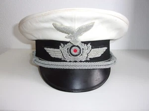 Schirmmütze Sommer weiß Offizier um 1942 Deutsche Luftwaffe ohne HK Original - Bild 1 von 13
