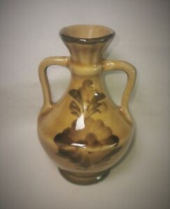 Miniature Ceramic Decorative Brown Vase 10.5cm x 7cm 133g