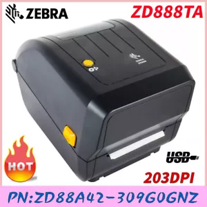 Zebra ZD888TA 203DPI USB Desktop Thermal Transfer Direct Thermal Label Printer - Picture 1 of 9