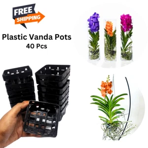 Home Gardening Plastic Orchid Hanging Pots Vanda Mesh Air Plant Cup Décor 40 Pcs - Picture 1 of 16