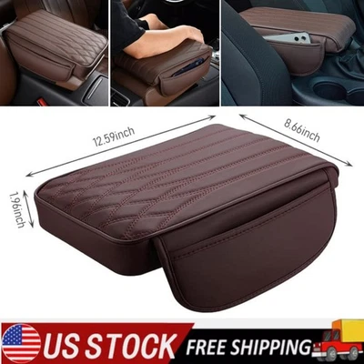 Car Center Console Cover Universal Microfiber Leather Car Armrest Cover Cushion - Image 1 of 4