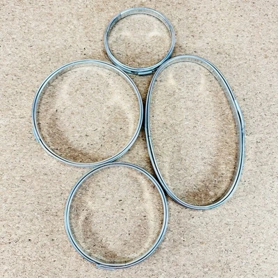 Embroidery Hoops CORK LINED Metal Lot of 4 Round and Oval Spring Tension - Image 1 of 4