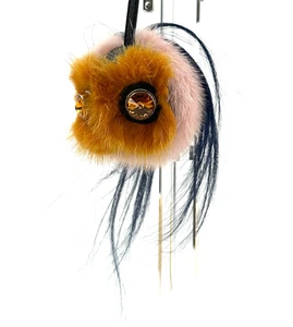 FENDI Taschenanhänger Monster Bugs Fell Schlüsselanhänger braun echt - Bild 1 von 13
