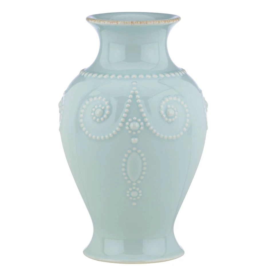 Lenox French Perle Ice Blue 8 Inch Bouquet Vase