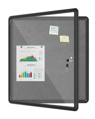 Закрытая доска объявлений 28x26, запираемая атмосферостойкая алюминиевая пробковая уведомительная... - Изображение 1 из 4