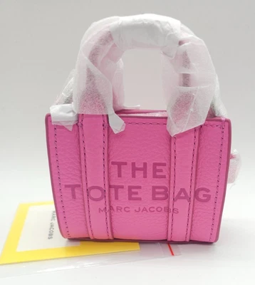 Marc Jacobs The Nano Tote Crossbody Leather Bag Bow Pink New JL02511029 - Image 1 of 4