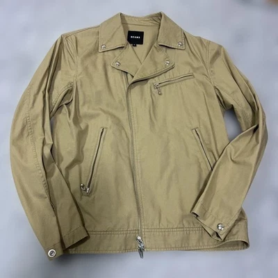 BEAMS Beige Single Riders Jacket M Mint Leather Style Outerwear - Image 1 of 4