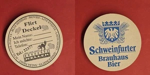 Schweinfurter Brauhaus Bier Flirt Deckel Brauerei Bierdeckel Bier - Picture 1 of 1