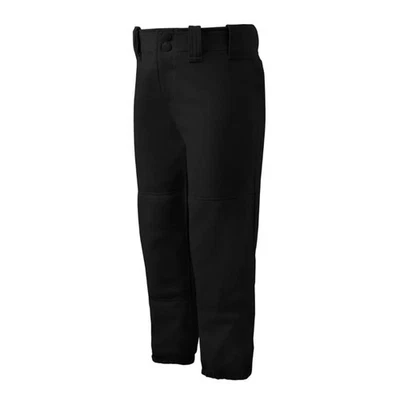 Girls MIZUNO Black Softball/Baseball Pants Elastic Bottom Belt Hoops, Small, NEW - Image 1 of 4