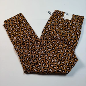 Old Navy Hose Damen 8 braun Leopardenmuster Pixie Ankle Stretch Chino - Bild 1 von 6