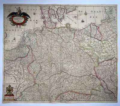 HOLY ROMAN EMPIRE c. 1650 CLAES J. VISSCHER (PISCATOR) LARGE ANTIQUE MAP - Image 1 of 4