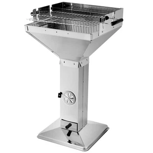 Edelstahl Holzkohlegrill Säulengrill Kohlegrill Standgrill Grillrost BBQ Grill - Bild 1 von 6