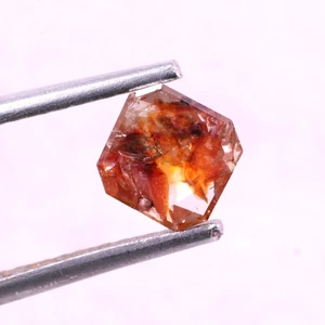 Diamante de lujo de sal y pimienta natural naranja Asscher de 0,61 quilates para joyería antigua. - Imagen 1 de 7